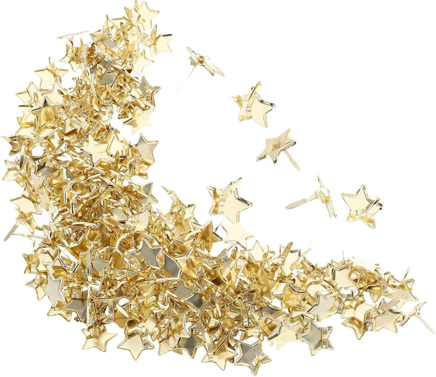 Angoily 200pcs Star Shaped Brads for Scrapbooking Card Making DIY Crafts Metal Fasteners Golden Color Decorative Embellishments for School Projects Craft