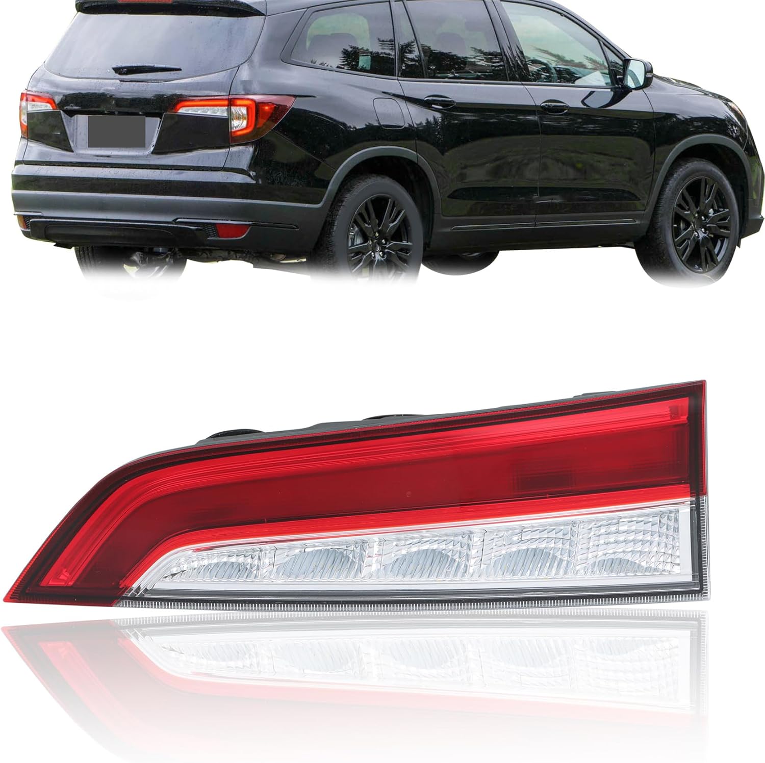 Silscvtt Right Inner Tail Light Replacement for Honda Pilot 2019-2022 Brake Lamp Passenger Side 34150-TG7-A11