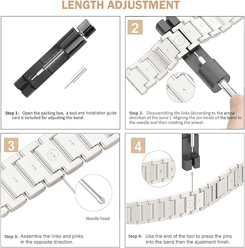 Vista 217 de Correas compatibles con Samsung Galaxy Watch FE / 5/4 de 1.575 pulgadas, correa de metal con diamantes de imitación brillantes de 0.787 pulgadas