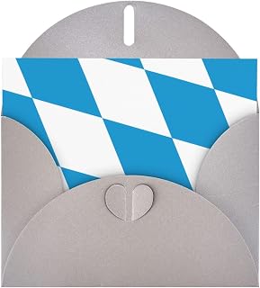Gray Greeting Card Bavarian flag Printed for Festive Birthday Party Invitation