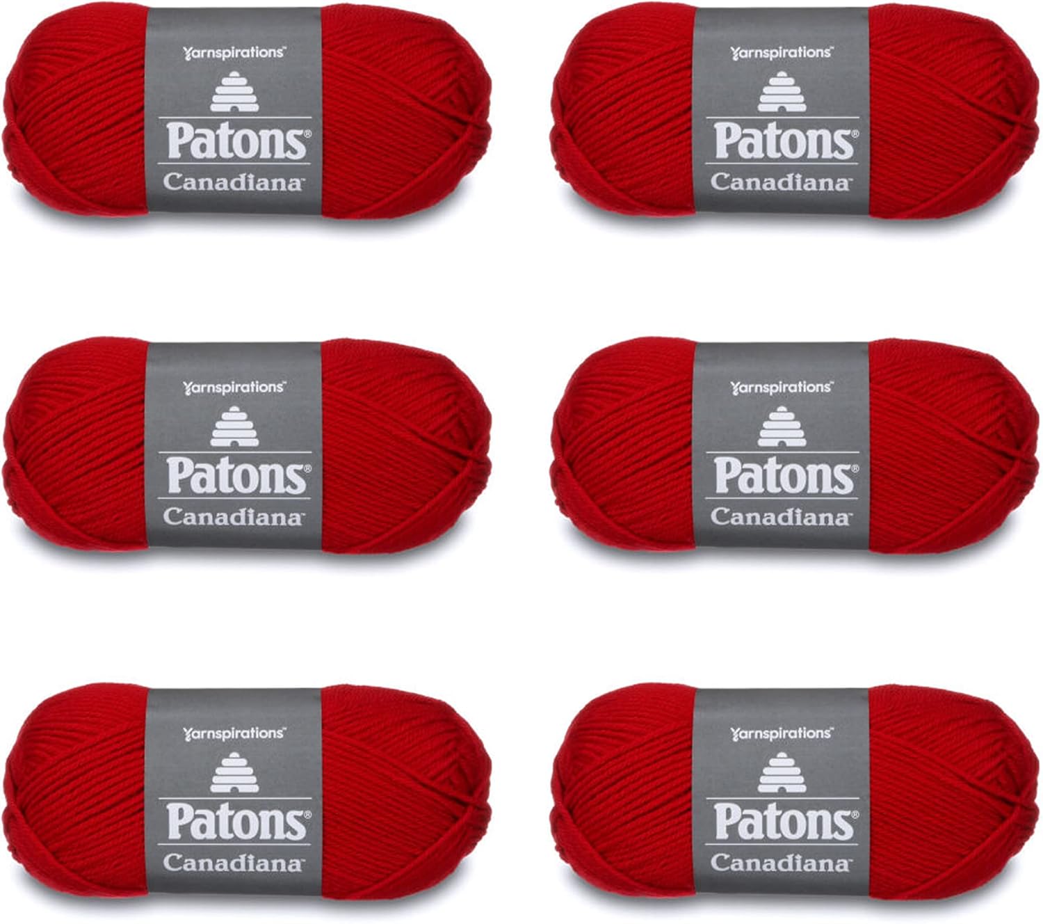 Patons Canadiana Yarn 6-Pack - White 100% Acrylic Medium Weight For Knitting & Crochet