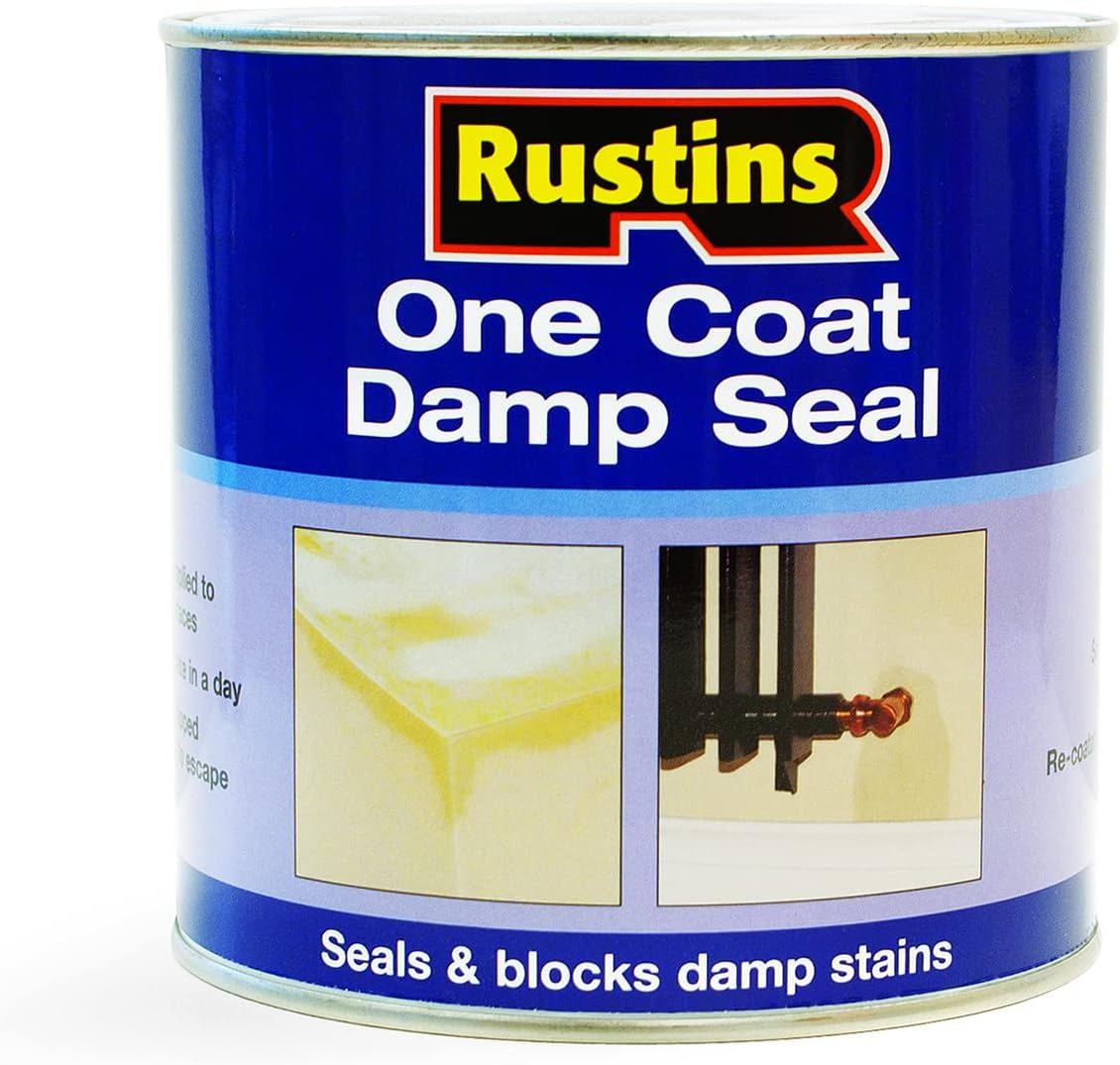 Rustins Damp Seal Paint – Water-Resistant Primer for Walls and Ceilings, Effectively Seals Damp Stains, Quick-Drying and Easy to Apply for Long-Lasting Results -250ml