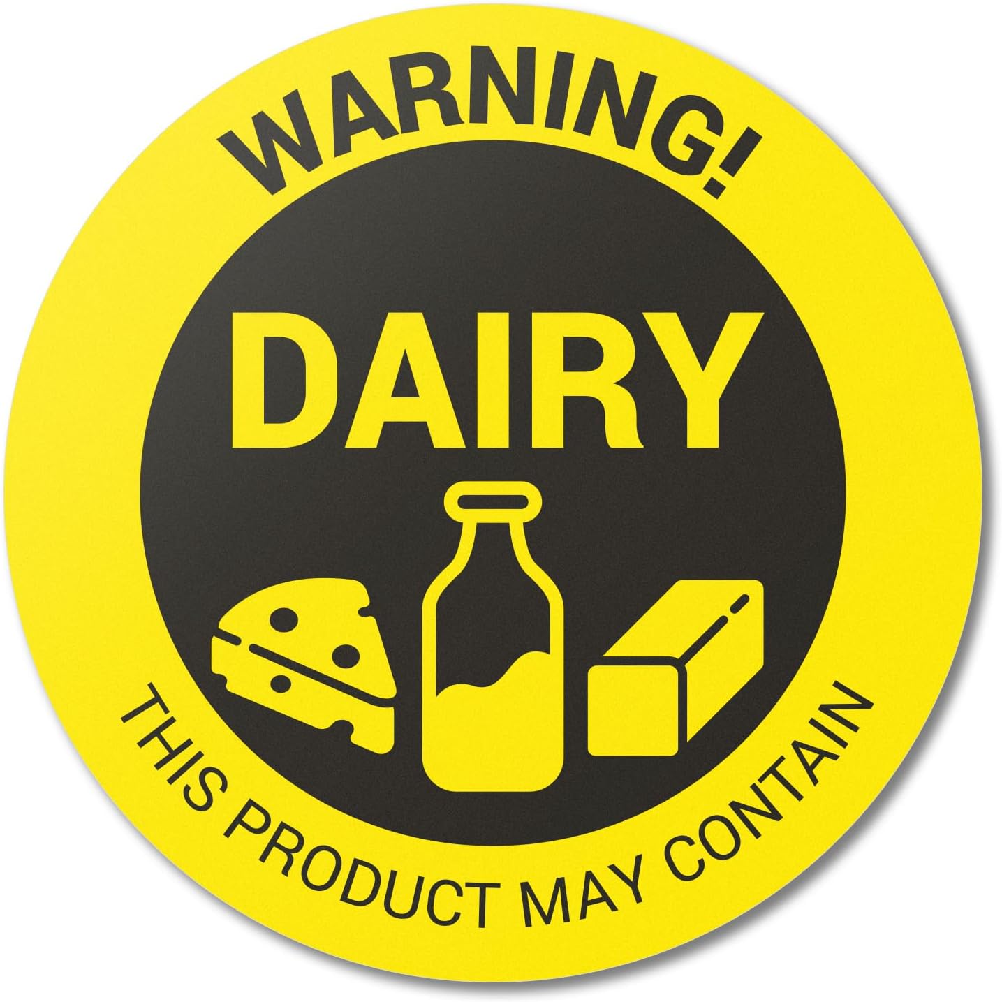 900 Labels - Dairy Allergen Label Allergy Warning Stickers, 1.5 inch Circle Dots Dairy Allergies Food Advisory Allergens Warning Deli Restaurant Bakery Packaging Sticker Pack - Allergy Alert Labels