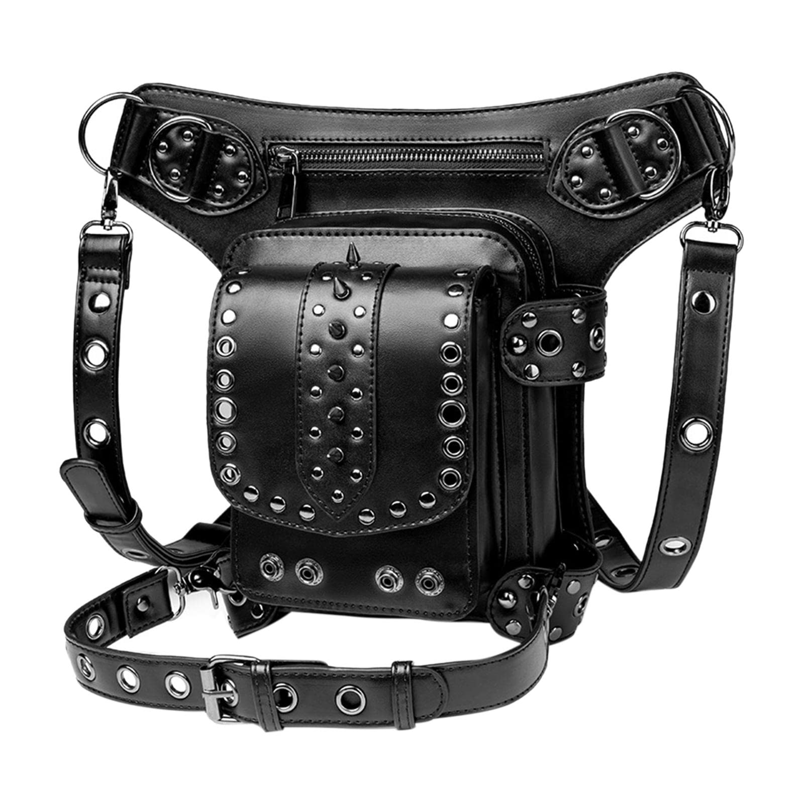 HEAVENGLOW Steampunk Waist Bag Retro Style Hip Bag Shoulder Bag for Travel Cycling|Womens Handbags & Bags-image-44