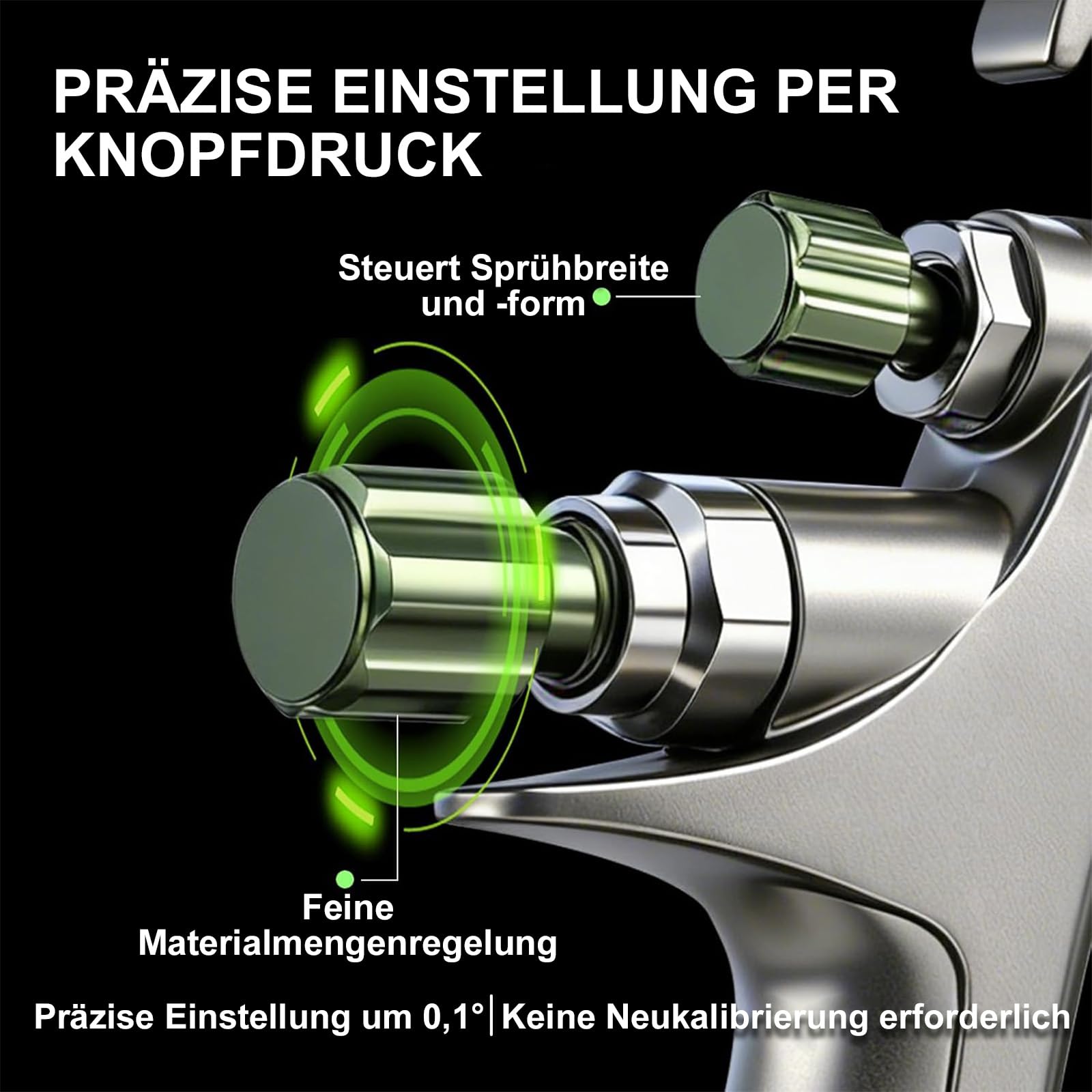 RRJ D1 LVLP pistolet natryskowy do lakierowania, zestaw premium, pistolet do lakierowania, sprężone powietrze z dyszami 1,3/1,5/1,7 mm, 10 x 650 ml, jednorazowy pistolet natryskowy do malowania