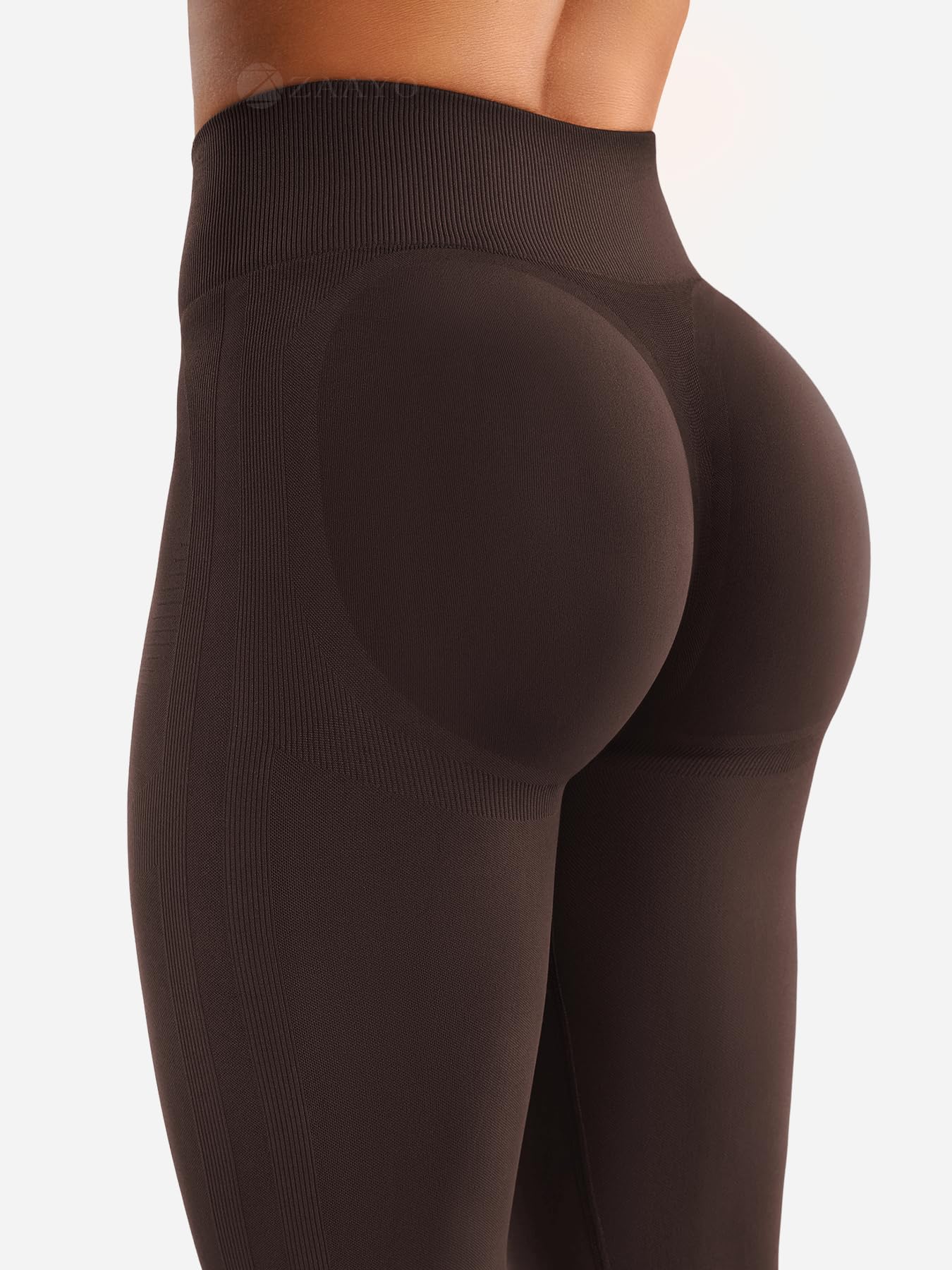 ZAAYO Flared Invisible Scrunch Legginsy damskie damskie spodnie push-up sportowe legginsy z wysokim stanem Bootcut Gym Yoga Training legginsy