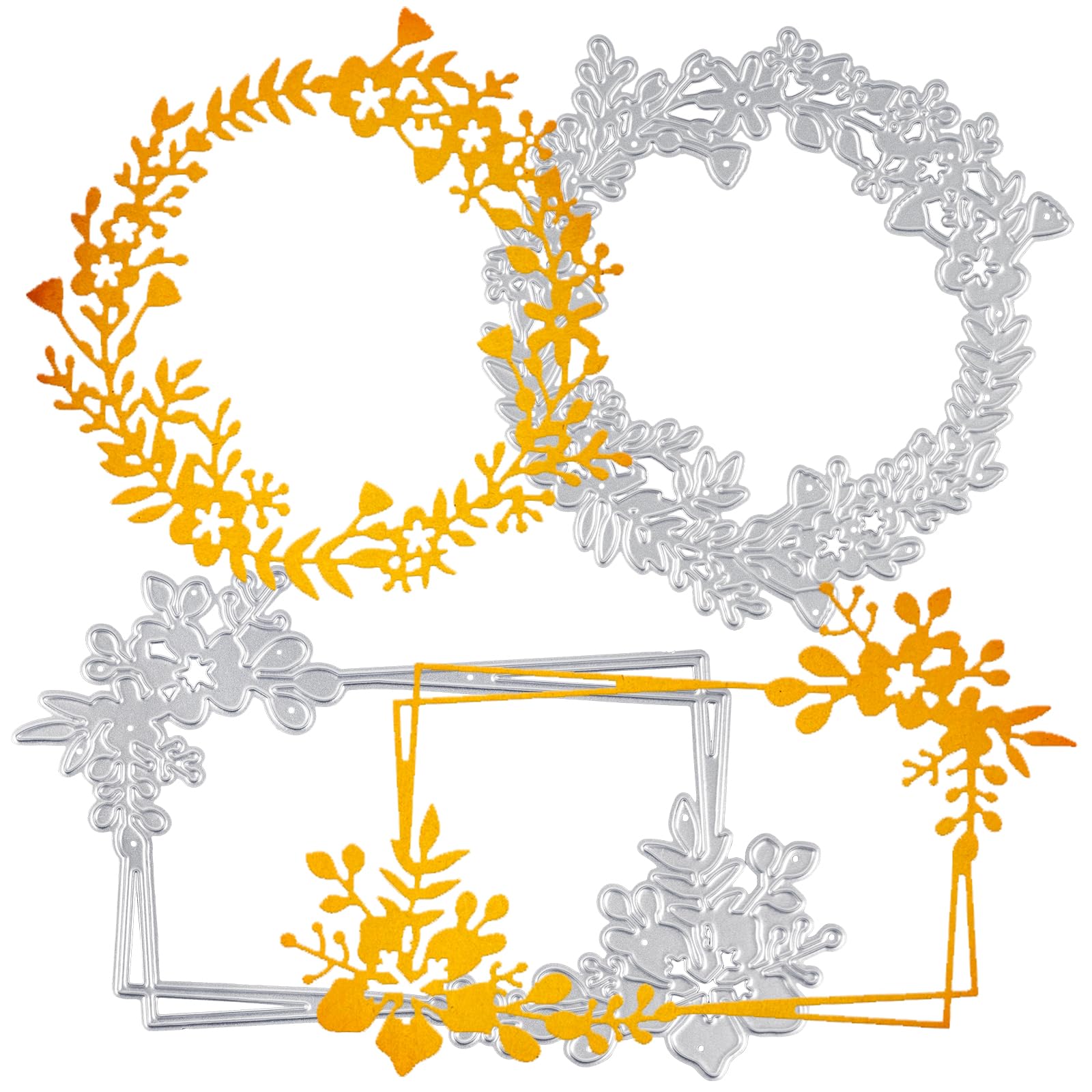 BETESSIN 2pcs Troquel Manualidad Scrapbooking Flor, Plantillas de Troqueles de Corte de Metal de Álbum Recorte Tarjeta Decoración DIY, Troquel Regalo Cumpleaños Papel DIY Boda, 7cm a 12cm