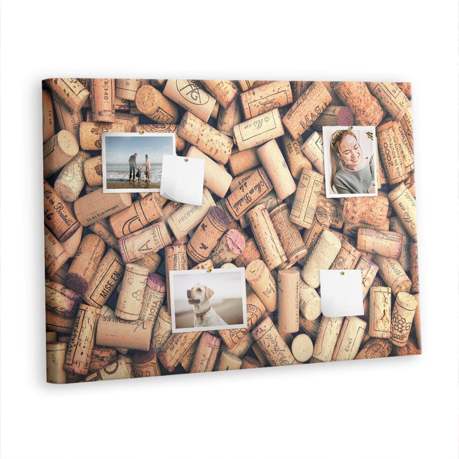 Planche en liège naturel 100x70 cm pour bureau et maison avec design coloré de bouchons de vin