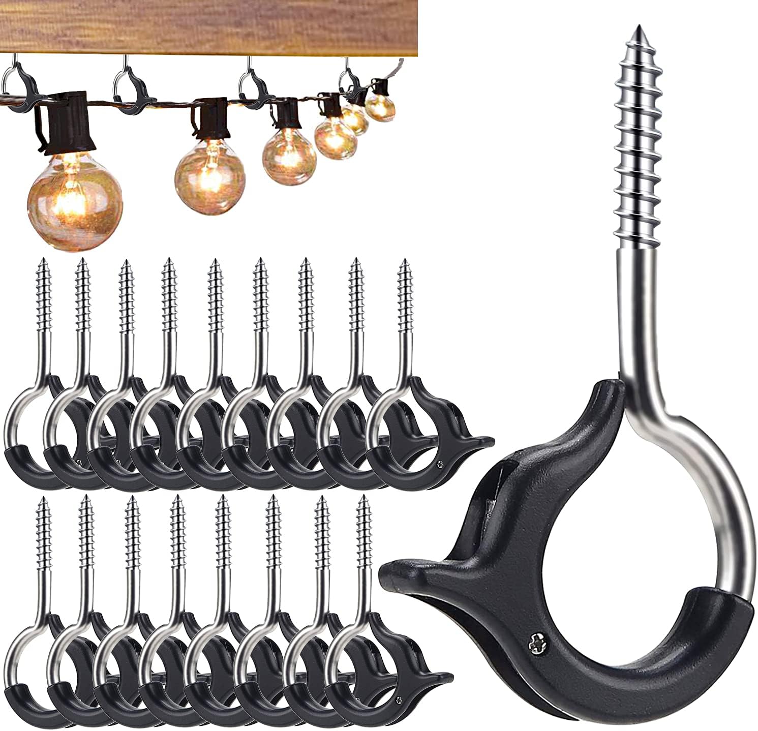 bfuee QHanger,20 Packs Lights Q Hanger Hooks for Outdoor