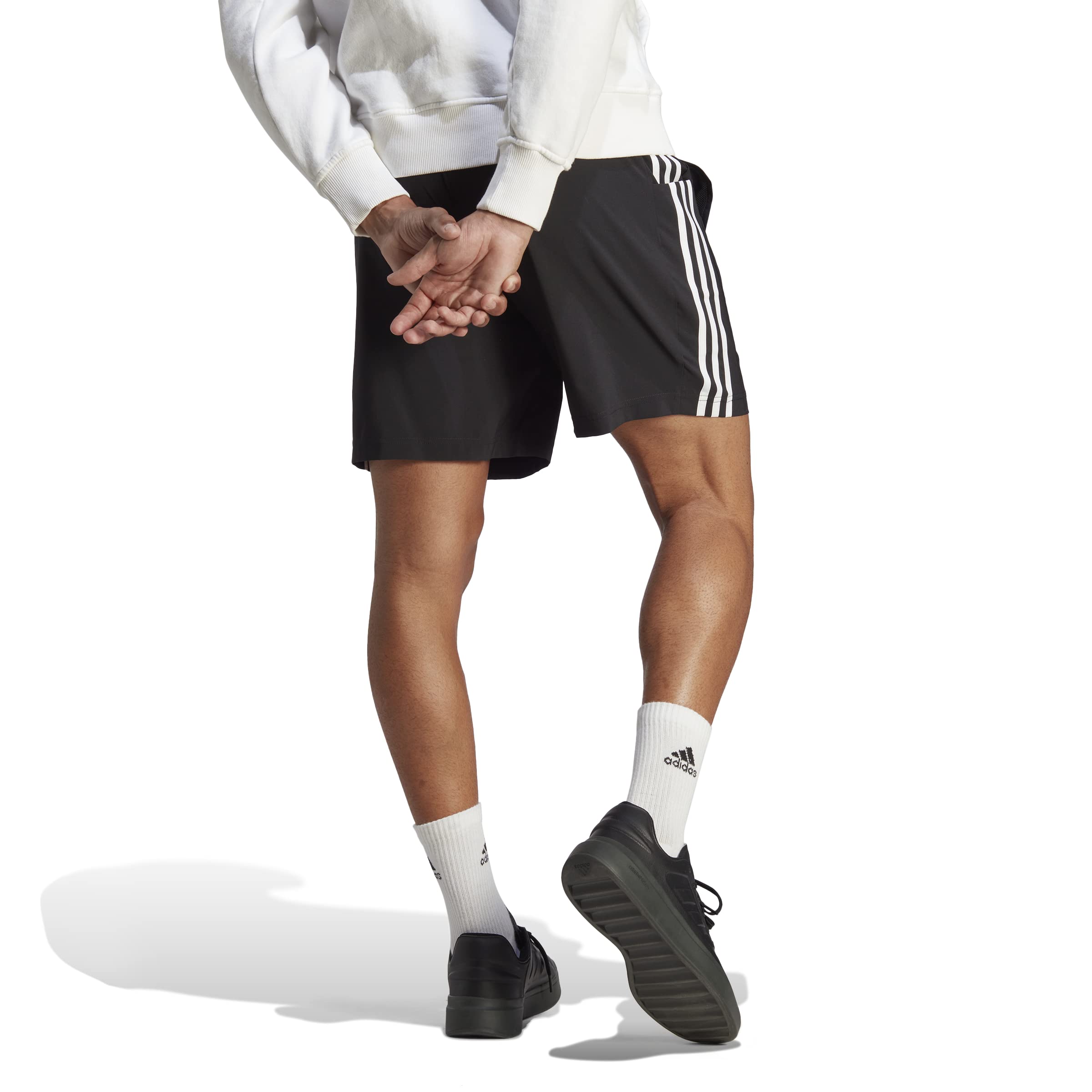 adidas M 3 Streifen Chelsea, Black/WH Weiss-schwarz-pink
