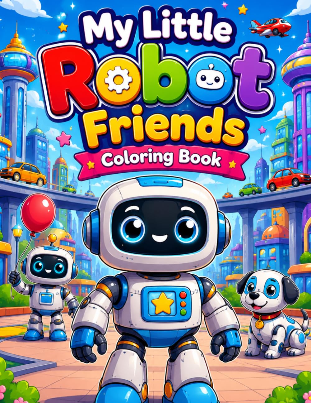 My Little Robot Friends Coloring Book for Kids Ages 3-8: 72 Fun & Creative Robot Coloring Adventure Pages
