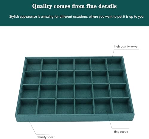 Miniatura 9 de AIRZSNRY Bandeja organizadora de joyas apilable inserto grande para cajón de joyas accesorios de joyería de terciopelo almacenamiento de escritorio