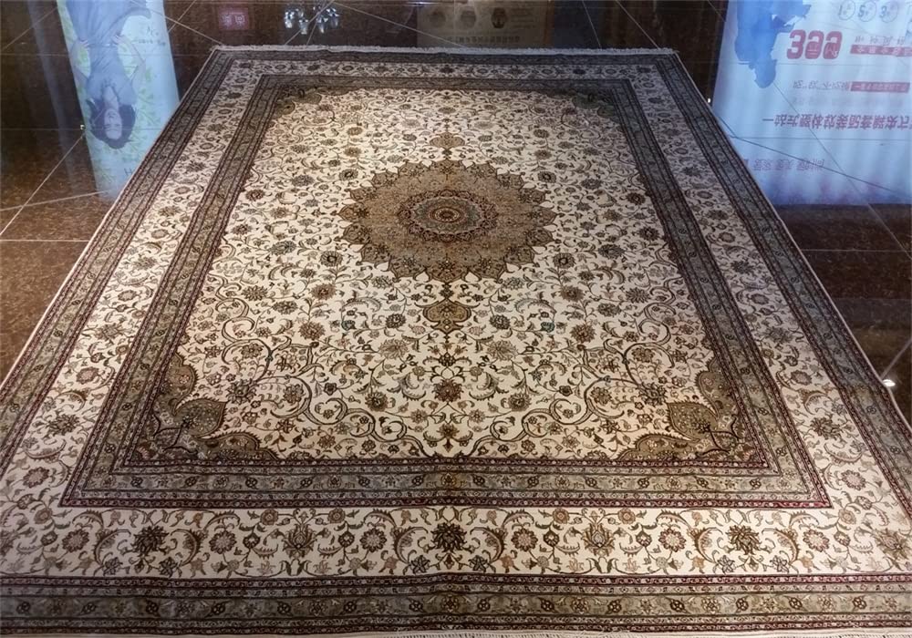 YAMEI Legend Oriental Design Art Pattern 8ftx10ft high-end Handmade Silk Carpet Paved in The Living Room Tapestry