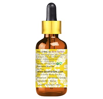deve herbes Pure Walnut Oil Juglans regia with Glass Dropper Cold Pressed 5ml 0.16 oz