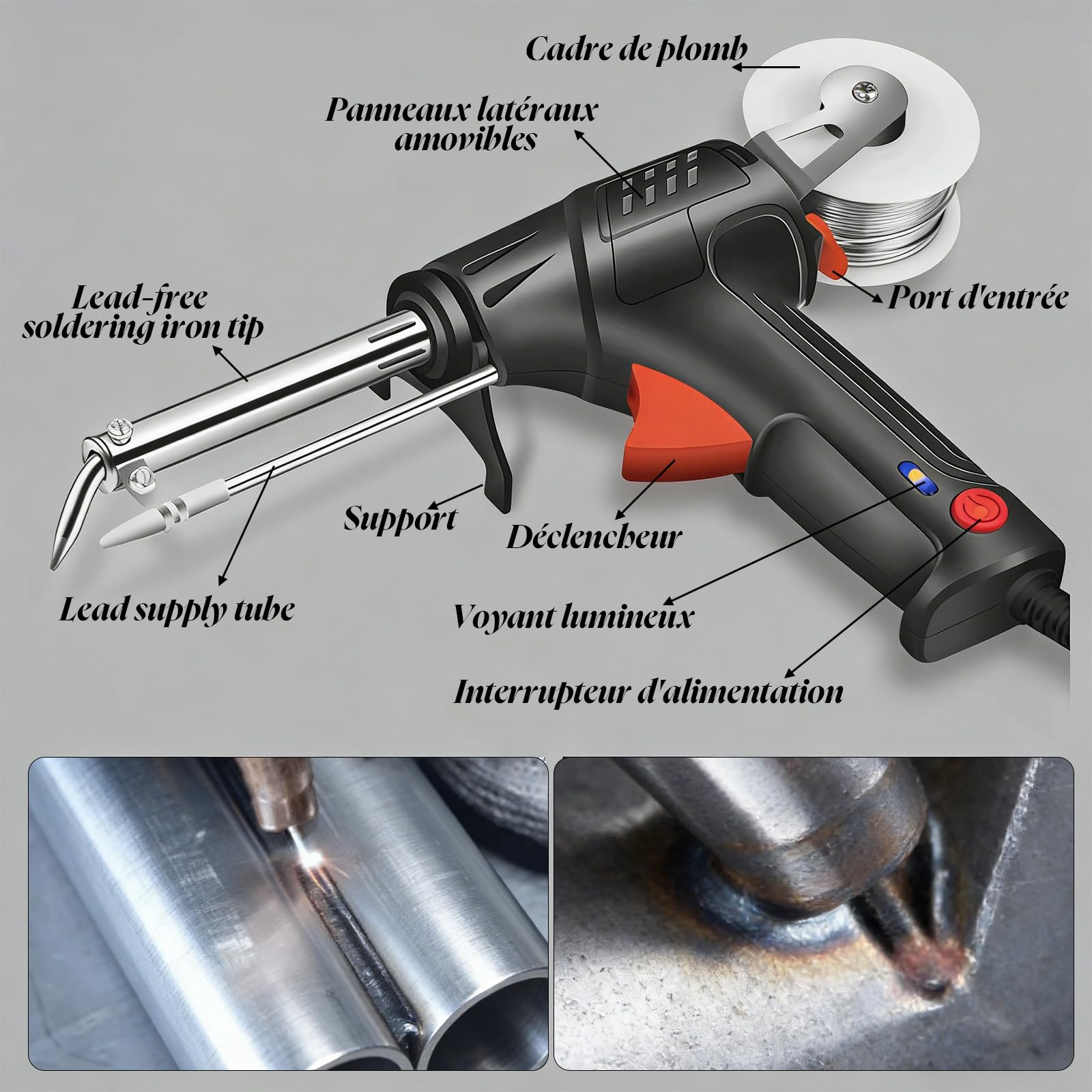 Soudeur Laser,Poste à Souder Laser Portable 3 En 1,Soudure Laser Pou Les Métaux,Outil De Soudure Multifonction Fil De Fer à Souder (BLACK-B)