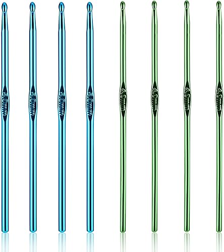 Miniatura 1 de YUXIANLB 8 agujas de tejer de aluminio para ganchillo, hilo para manualidades, buen regalo para mujeres, adultos, niños, gancho de ganchillo de