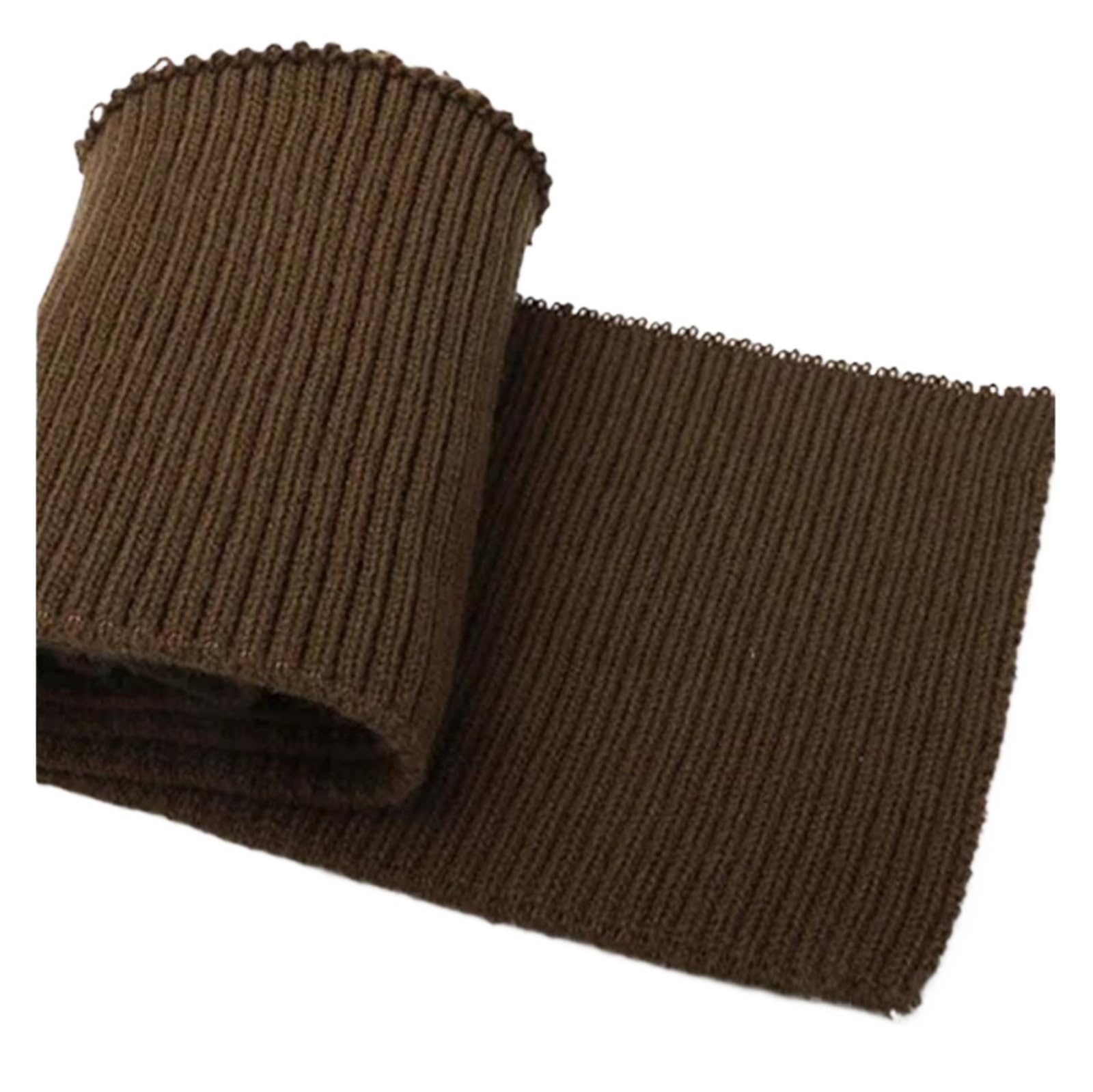 Rib Knit Cuff, Elastic Ribbed Cuffs Multicolor 12x85cm Thin Soft Knitted Wool Stretch Ribs(Coffee)