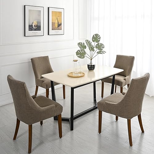 Miniatura 2 de Funda impermeable de jacquard elástica para silla con respaldo de ala, funda protectora reutilizable para comedor, banquete, decoración del hogar,