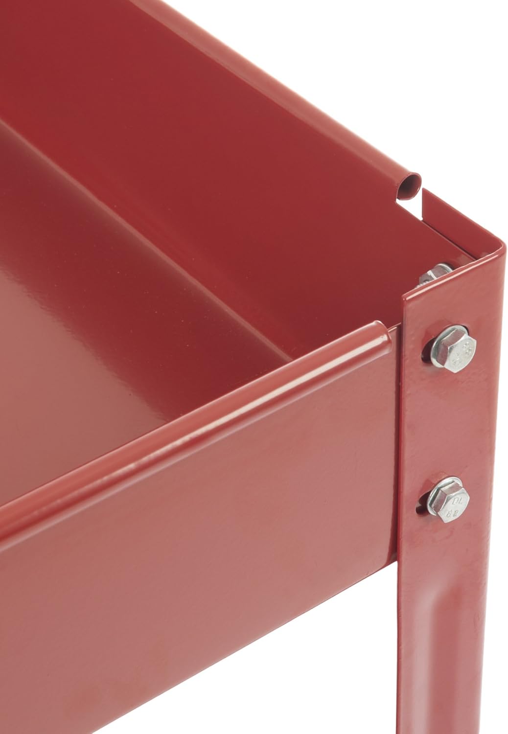 Utility Cart - Heavy-Duty Work Cart with Two Storage Tray Shelves - Holds up to 330lbs - for Garage, Workshop, Classroom, and More by Stalwart (Red)