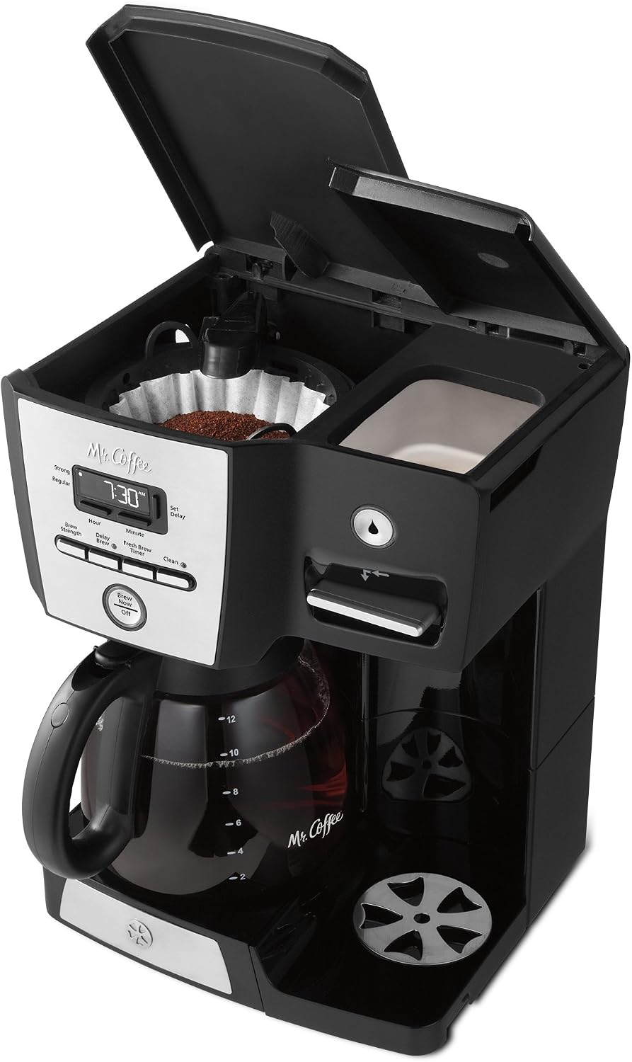 Mr. Coffee 12-Cup Programmable Coffeemaker Coffee Maker, 16-Ounce, Black/Chrome
