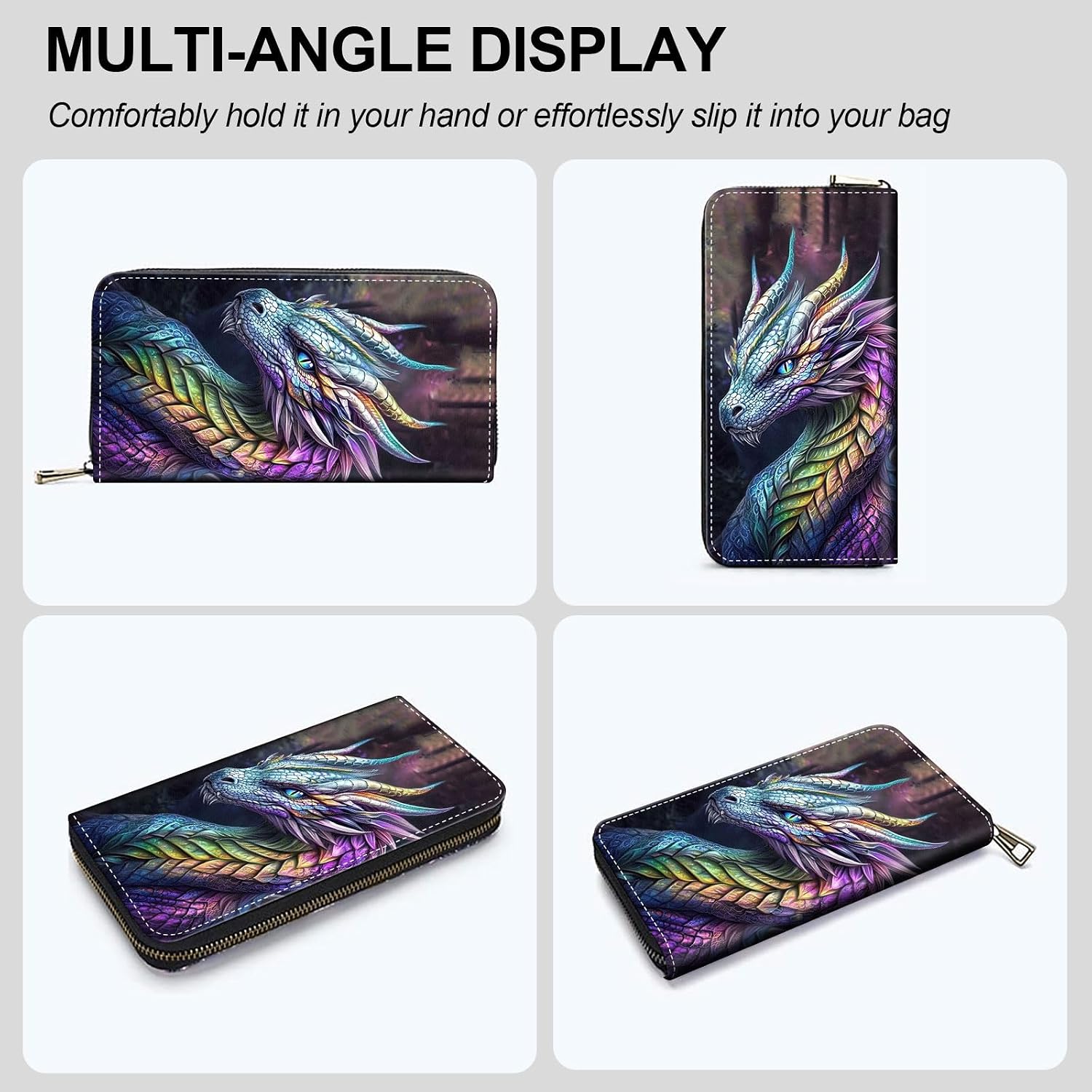 Cute Wallets for Women Girls, Large Capacity PU Leather RFID Blocking Clutch Purse with Wristlet