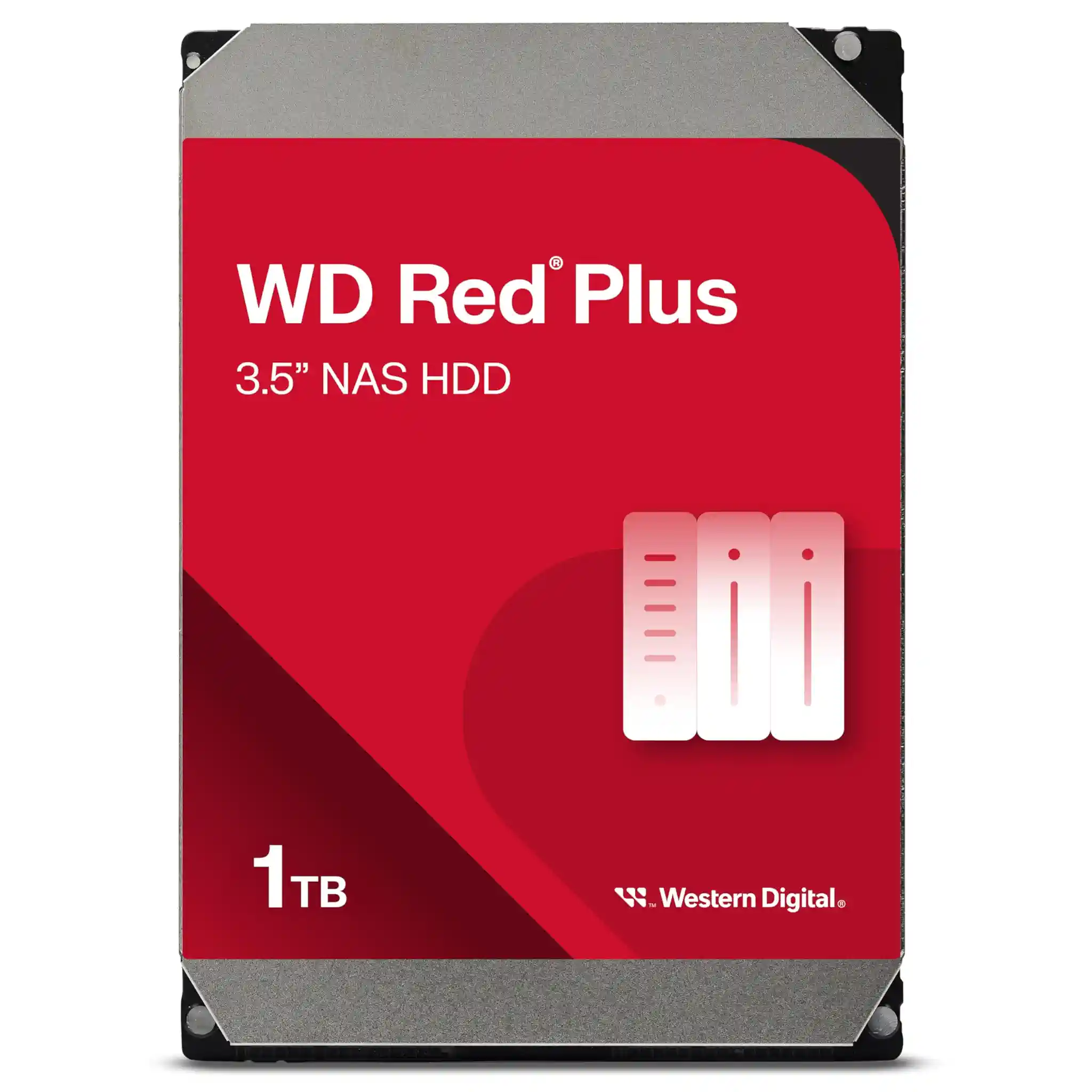 WD Red interne Festplatte 1 TB (3,5 Zoll, NAS Festplatte, 5400U/min, SATA 6 Gbit/s, NASware-Technologie, für NAS-Systeme im Dauerbetrieb) rot