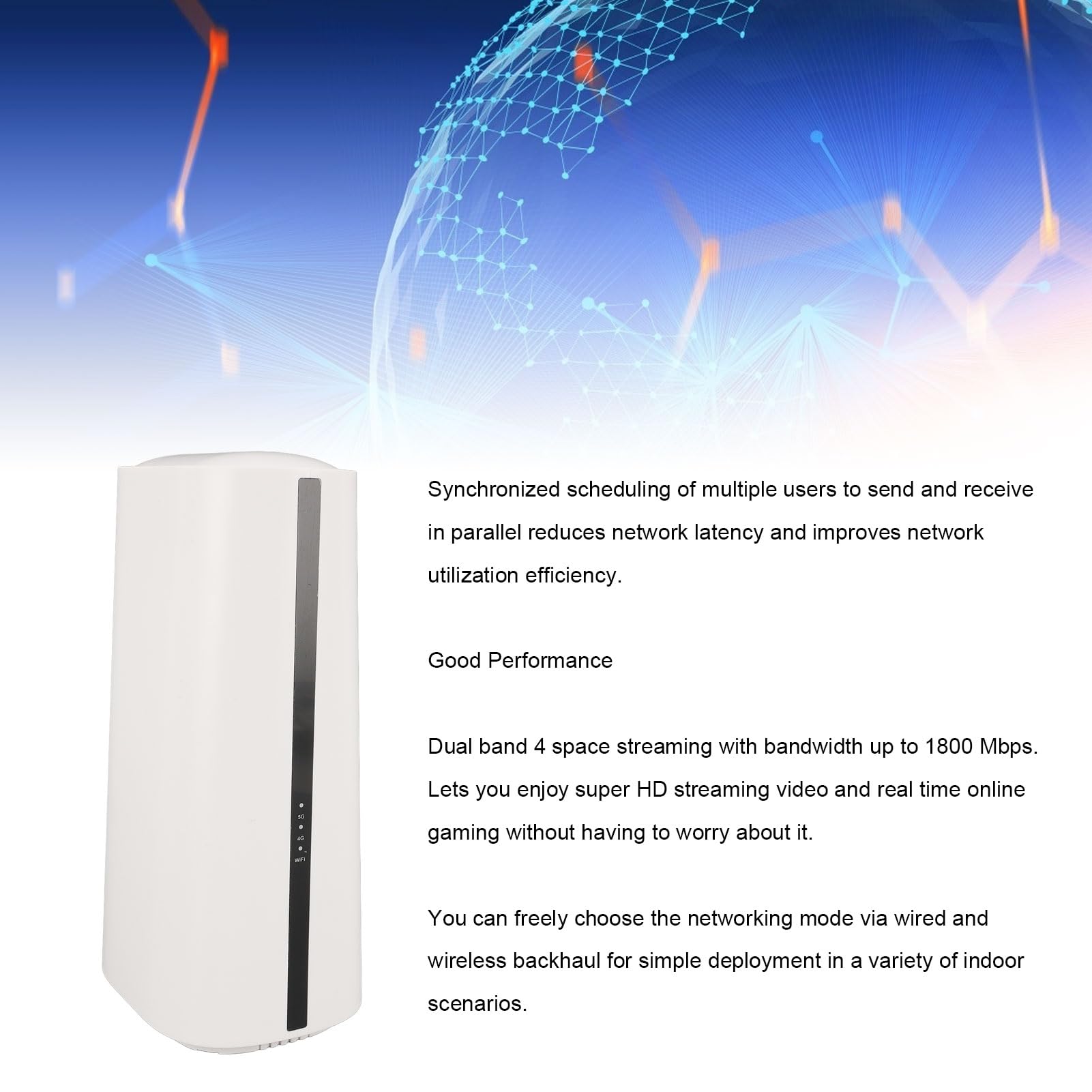 SUNGOOYUE Gigabit 5G Bezprzewodowy Internetowy Router Internetowy Router WiFi dla Domu i Biura Przy Stabilnym Połączeniu z dużą prędkością Abs White (wtyczka UE)