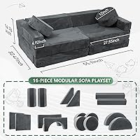 Vista 8 de HOMFINE Sofá modular de juego para niños, sofá modular para niños, sofá modular para niños, sofá modular versátil para sala de juegos, dormitorio