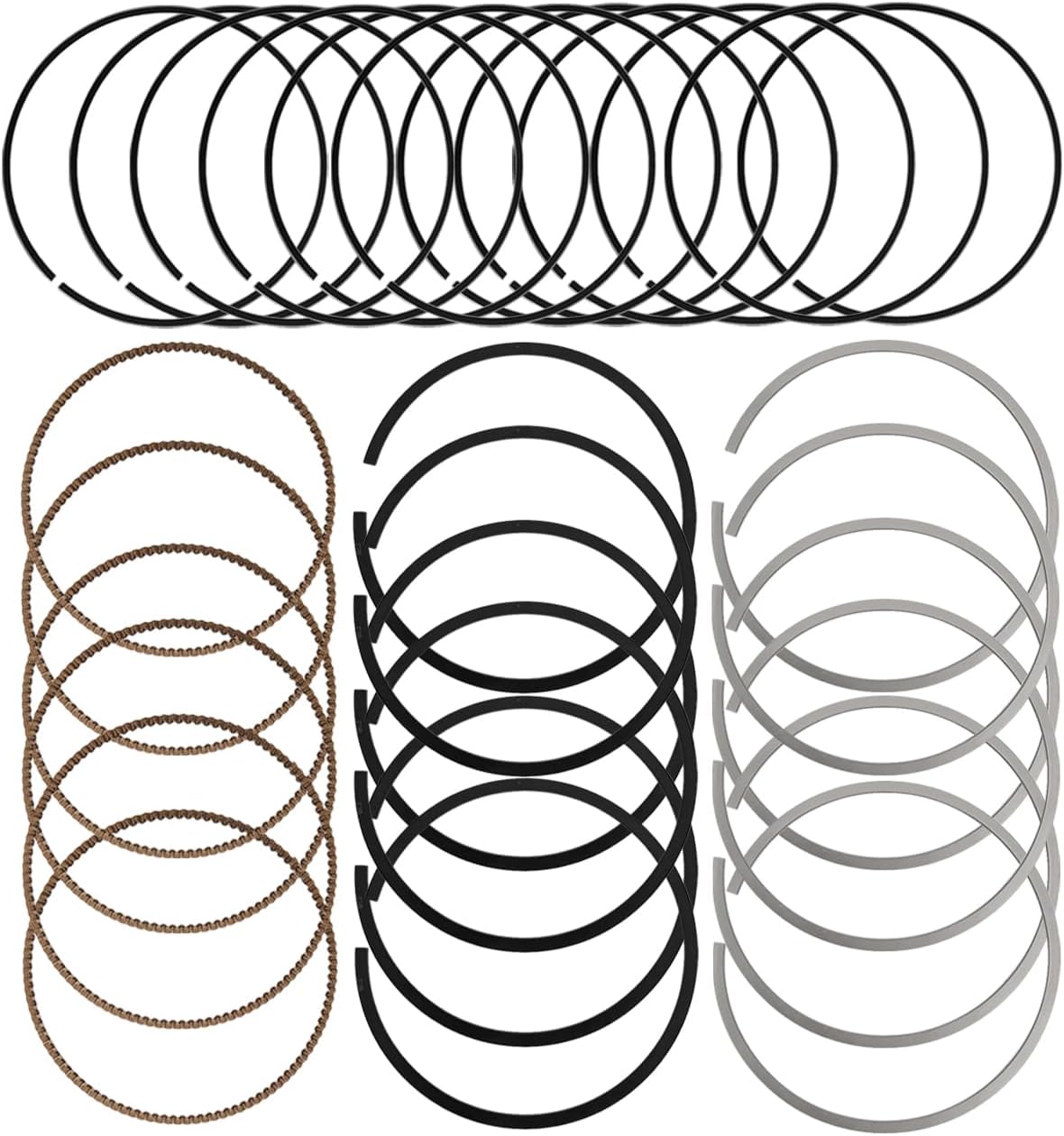 Engine Piston Ring Set Standard Fits for Acura MDX ZDX TL RL V6 3.7L 2010-2014 13011RKGE02, 13011-RKG-305