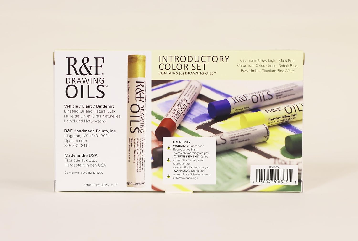 R&F Drawing Oils, Introductory Color Set, 6 12 ml colors