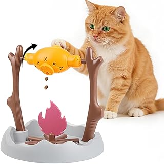 SZEE Interaktives Katzenspielzeug mit Futterspender, Slow Feeder Katze & Intelligenzspielzeug Gesundheit, 360° drehbares Futterspielzeug mit verstellbare Öffnung, Interactive Cat Toys, 30 * 29 cm