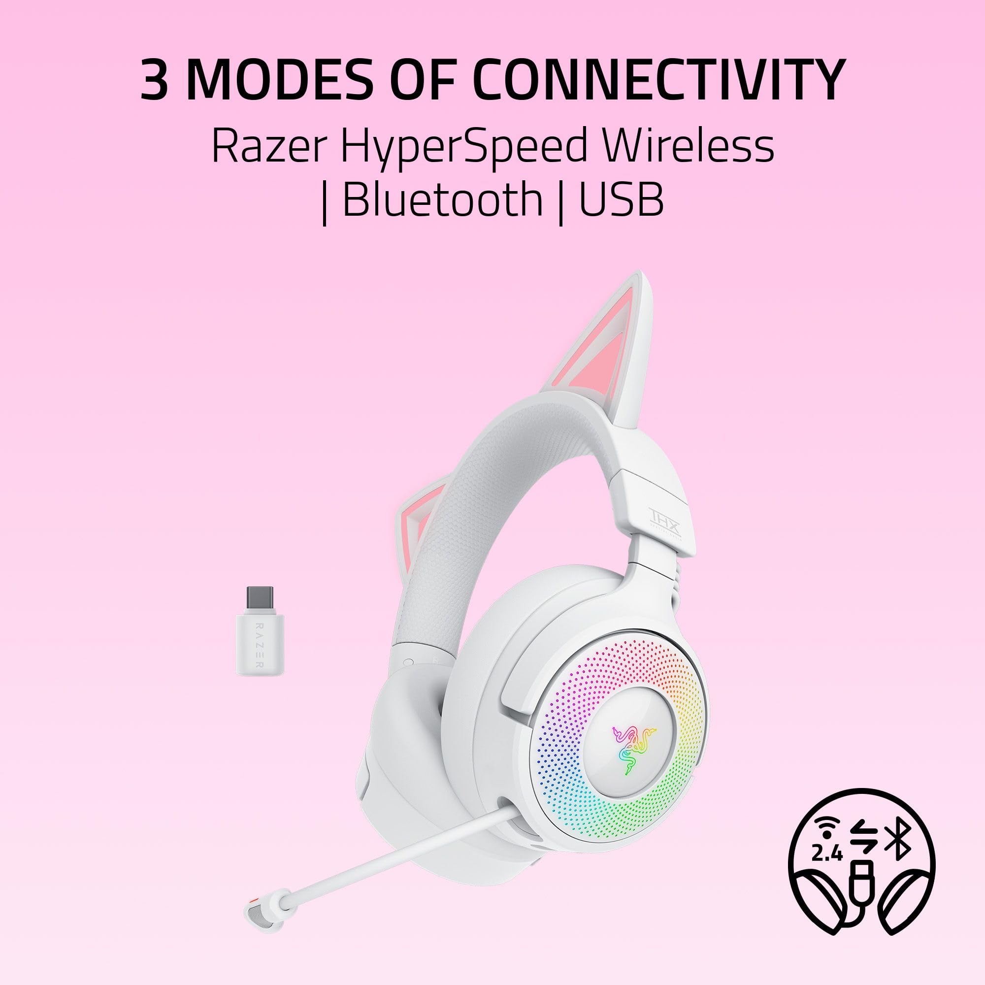 Kraken Kitty V3 Pro Gaming Headset - Chroma RGB Kitty Ears - Dettaglio