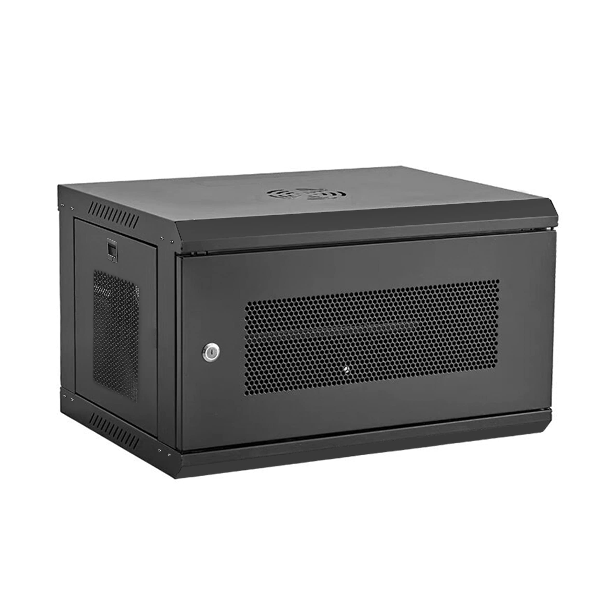 LMS Data 6U 500mm Deep Data Cabinet, Wall Mounted, 19" Rackmount (550x500x380mm), Multi-functional Wall Enclosures Cabinet, Mount Rack, IT Data Network Equipment with Cable Management & Lock.