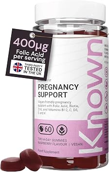 Known Known Support Grossesse - Gummies Vegan Framboise 60 Pièces