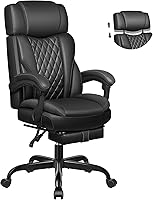 Vista 1 de Executive Leather Office Chair, Big and Tall Office Chair with Footrest Home Office Desk Chairs, Ergonomic Computer Desk Chair with Lumbar Support