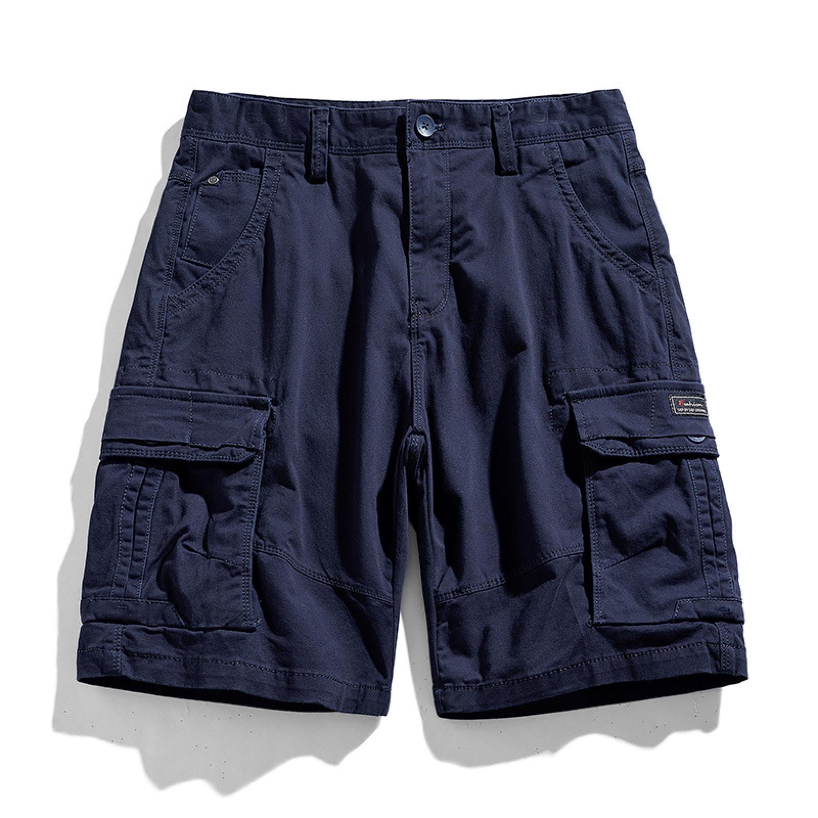 GRFIT Short Jogging Hommes Vêtements De Travail pour Hommes Shorts Amples Oversize Multi Bag Sports Casual Capris 32 Bleu