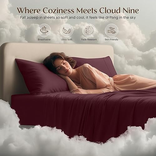 Miniatura 4 de Juego de sábanas queen de Utopia Bedding  Juego de 4 piezas de sábanas para cama tamaño queen, microfibra suave y transpirable, incluye 1 sábana