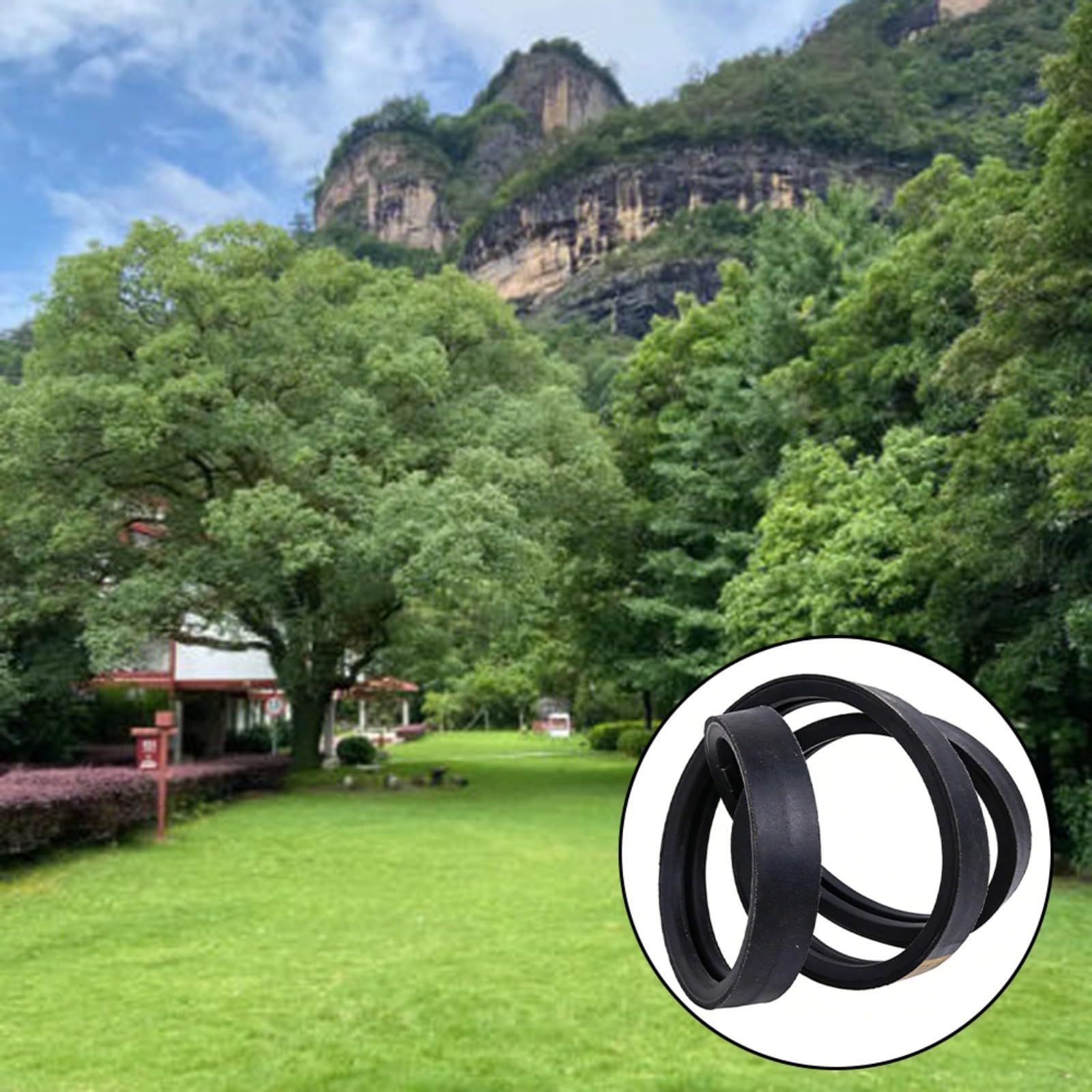 Paquete de 2 correas para cortacésped 265-296 154537-001 compatibles con Vermeer BC600XL, accesorio de repuesto negro para jardín y paisajismo al aire libre (2 piezas)