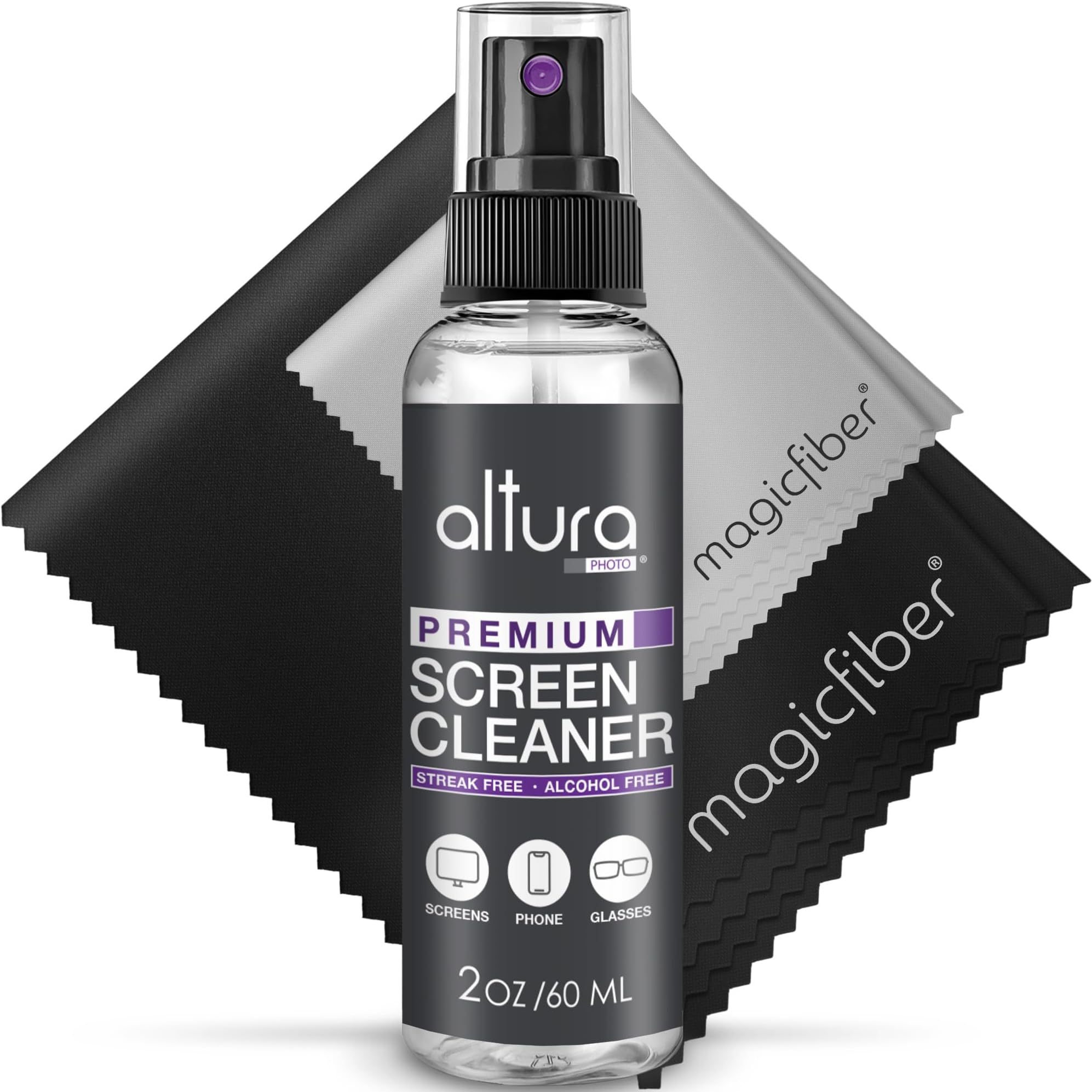 Altura Photo Screen Cleaner Spray Kit for Car, Laptop, Computer & MacBook | Great Touch Screen Cleaner for Phone, Tesla, iPad, OLED, TV, Monitors, Tablet & Mac Displays