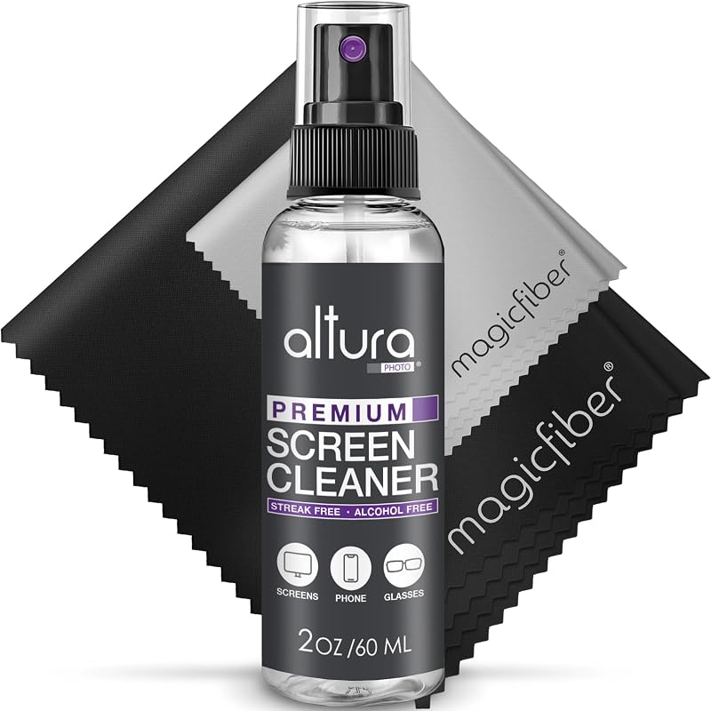 Altura Photo Screen Cleaner Spray Kit for Car, Laptop, Computer & MacBook | Great Touch Screen Cleaner for Phone, Tesla, iPad, OLED, TV, Monitors, Tablet & Mac Displays