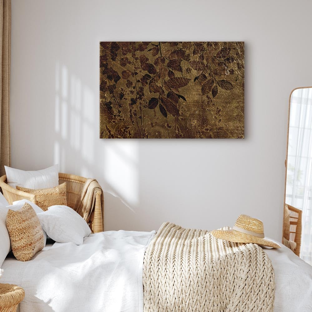 artgeist Acoustic Canvas Wall Art Print 35x24 in - 1pcs Picture with Acoustic Foam Sound Print Artwork Room Acoustics Soundproofing Leaves Botanical Abstract b-C-10356-b-a
