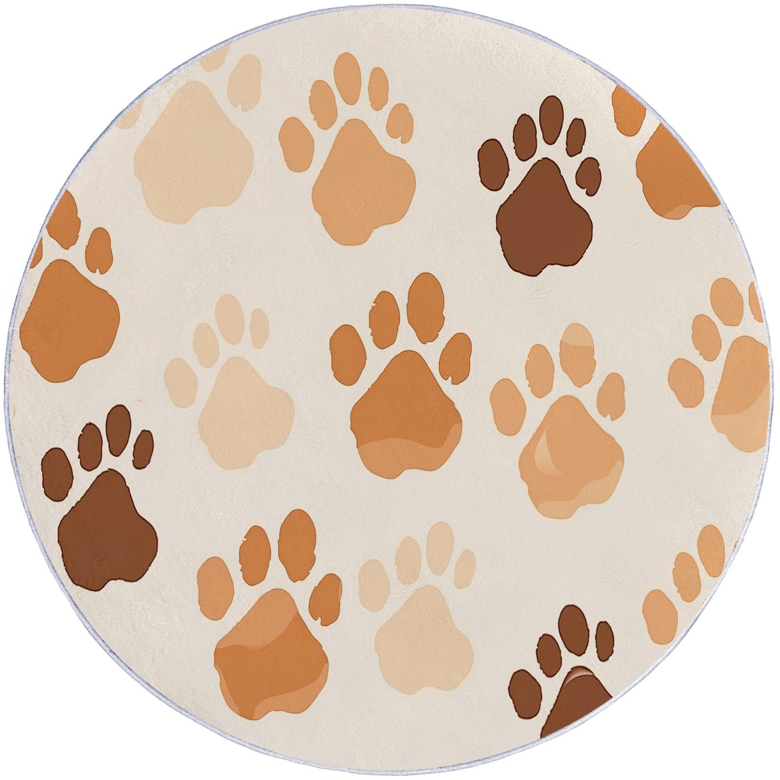 Tapis de sol décoration antidérapant beige 150 cm pour salon et animaux de compagnie