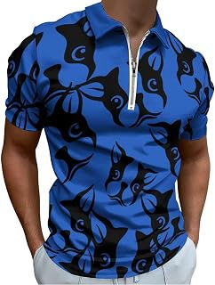Boston Terriers Men's Golf Polo Shirt Short Sleeve Casual Collared Athletic Slim Fit Tee