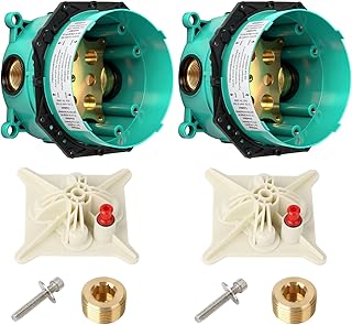 2-Pack 01850181 Universal 3/4" Rough-In Shower Valve with Service Stops, Compatible with Hansgrohe Concealed Shower, Tub and Thermostatic Trim Sets – Replacement for HG iBox 01850181