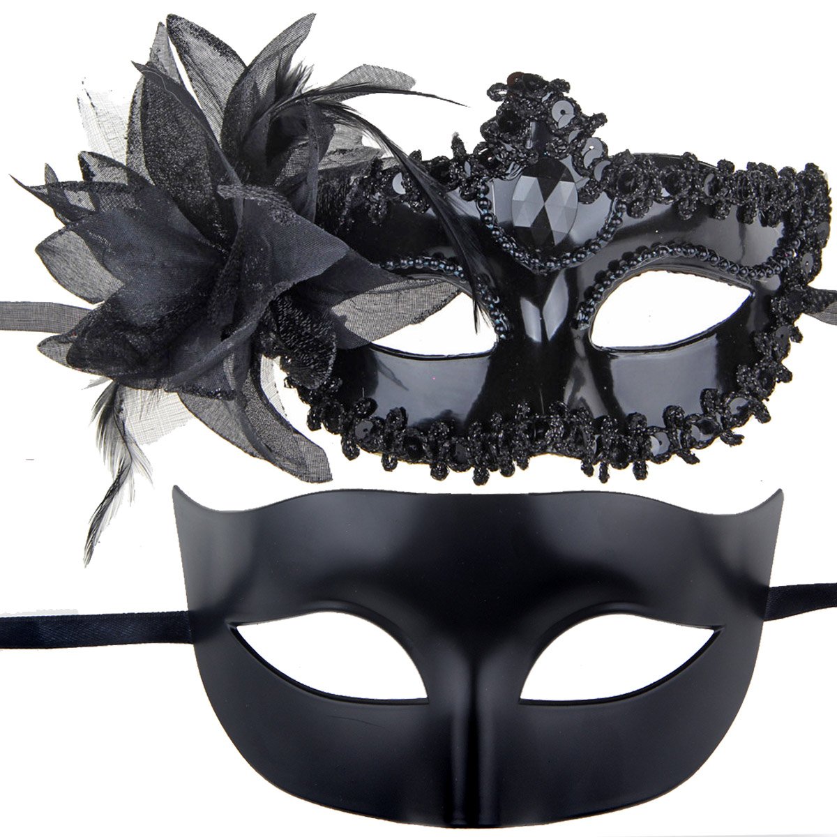 Couple Mardi Gras Mask Venetian Masquerade Mask Set Party Costume Accessory