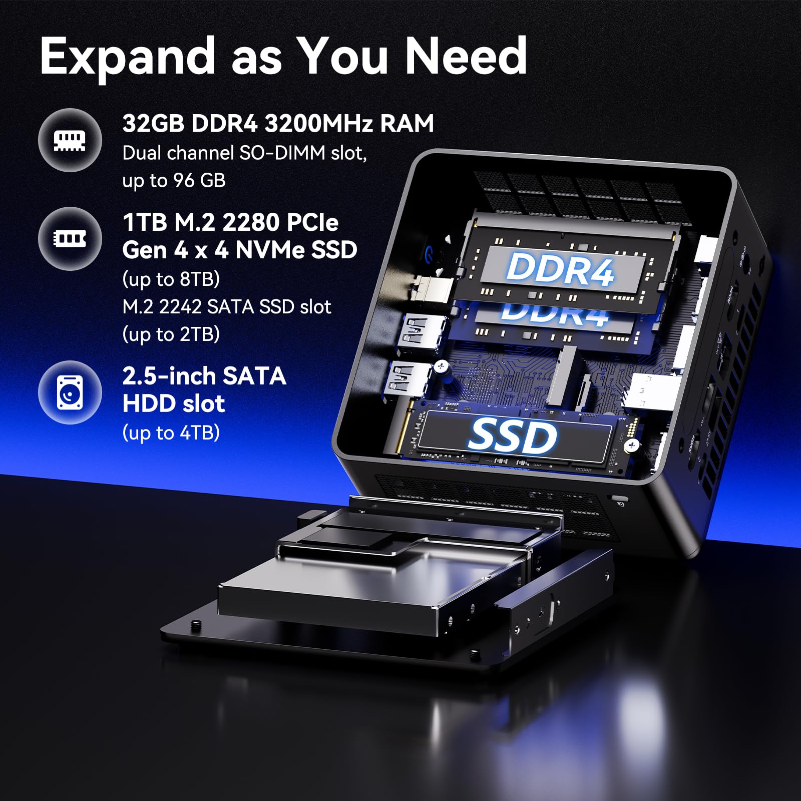 中華NUC i7-9850h DDR4 16GB 256GB Wi-Fi6対応 Intel NUC 13 Pro Mini PC NUC13ANHi7 Arena Canyon, i7-1360P, 32 GB