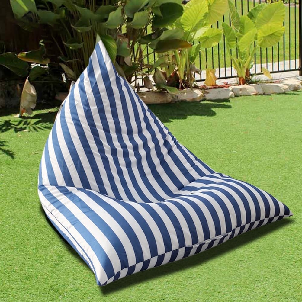 Waterproof Bean Bag（No Fillers）,Outdoor Bag Cover, Chair, Sofa,Garden Beach Swimming Pool Floating Beanbag Pouf Oxford Kids Adults(Dark Blue)