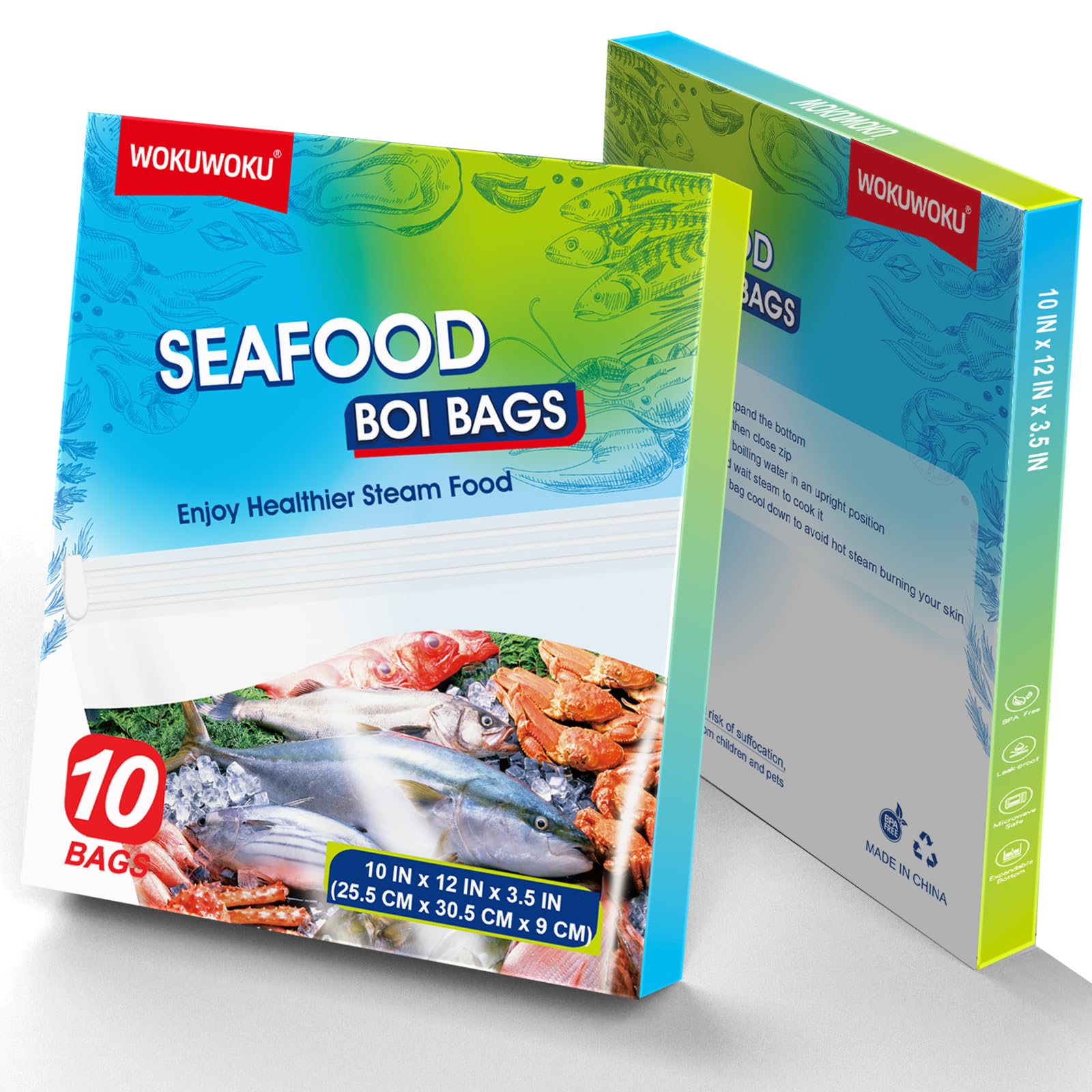 Newkobag Clear Seafood Boil Bags Large Size Boil Bag For Fish, Crab, Shrimp, And Veggies - Cooking And Storage Bag (Medium)