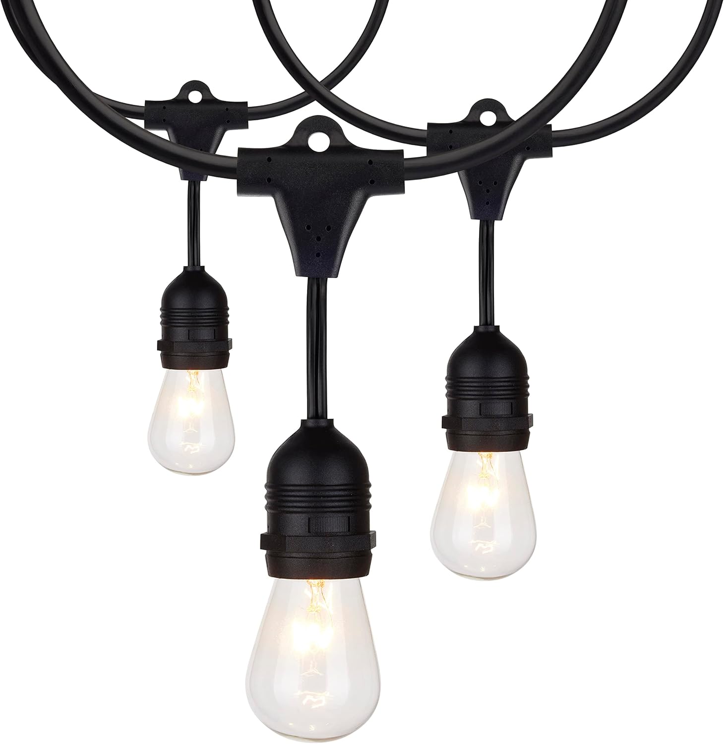 Satco S8035 Incandescent Indoor/Outdoor String Lights, Black, Bulbs Included, 24 Feet (Pack of 1)