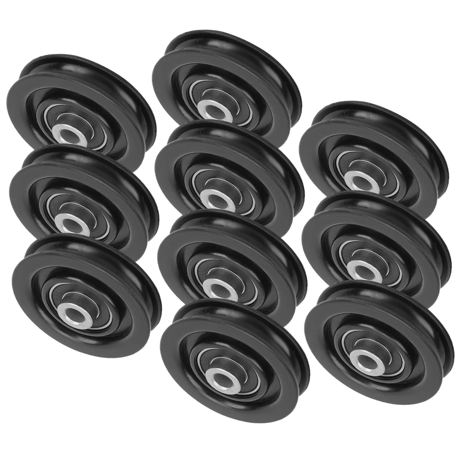 DAUERHAFT 10 Pz Nylon Palestra Cavo Puleggia , Diametro Esterno 75mm / 90mm , Rotazione di 360 Gradi Ruota di Trazione Puleggia Cavo Macchina Attacco , per Il Fitness(75mm)
